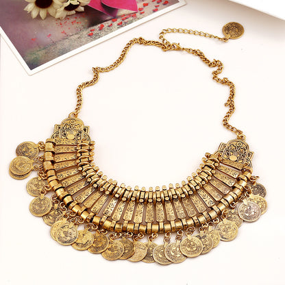 Retro Exaggerated Coins Alloy Plating Women's Necklace