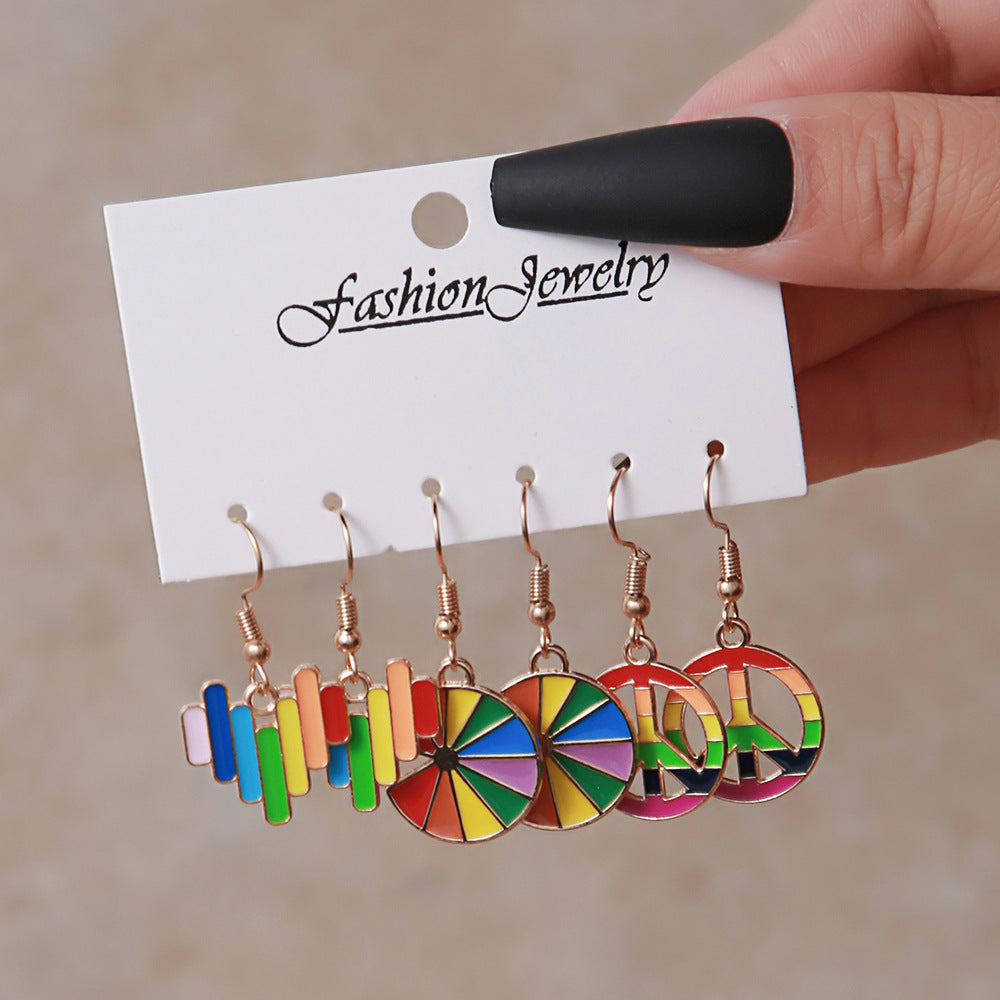 Streetwear Letter Rainbow Alloy Enamel Plating Women's Ear Hook