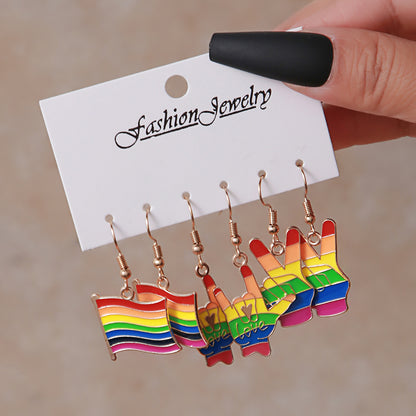 Streetwear Letter Rainbow Alloy Enamel Plating Women's Ear Hook