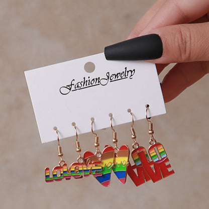 Streetwear Letter Rainbow Alloy Enamel Plating Women's Ear Hook