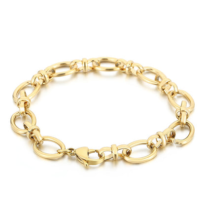 Retro Simple Style Geometric Solid Color Stainless Steel Plating 18k Gold Plated Bracelets