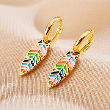 1 Pair Lady Tree Plating Copper Gold Plated Earrings