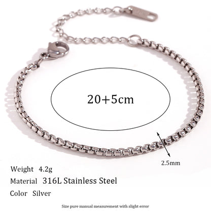 Simple Style Classic Style Oval Stainless Steel Women's Anklet