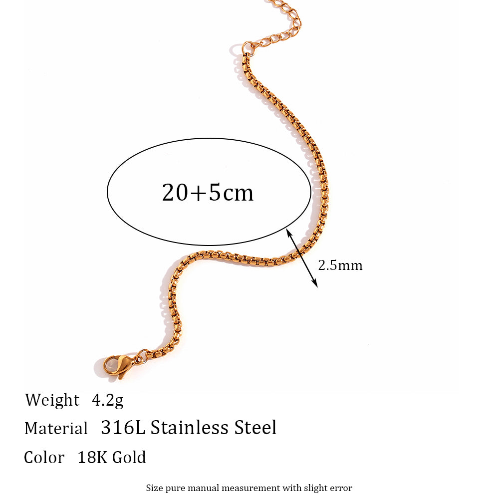 Simple Style Classic Style Solid Color 18k Gold Plated Stainless Steel Wholesale Anklet