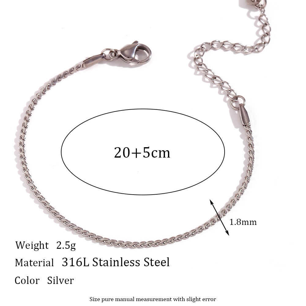 Simple Style Classic Style Oval Stainless Steel Women's Anklet