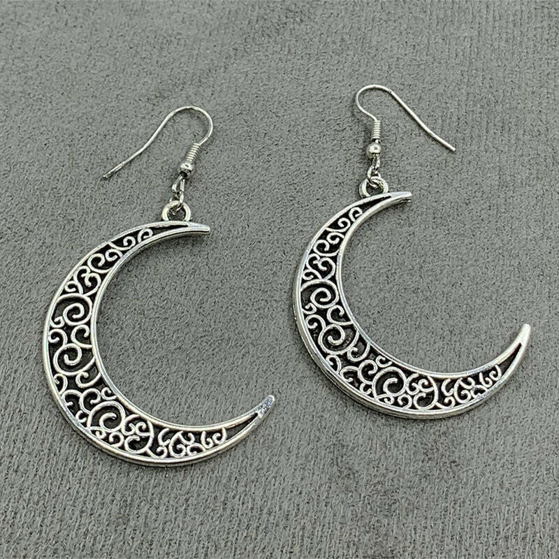 Retro Simple Style Star Moon Alloy Plating Women's Drop Earrings