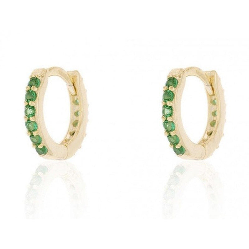 1 Pair Casual Simple Style Round Plating Inlay Copper Zircon Gold Plated Silver Plated Earrings