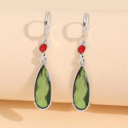 Retro Lady Water Droplets Alloy Inlay Rhinestones Women's Drop Earrings