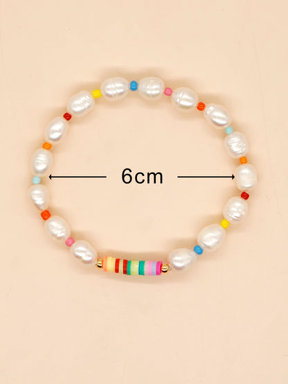 Simple Style Commute Flower Glass Copper Wholesale Bracelets