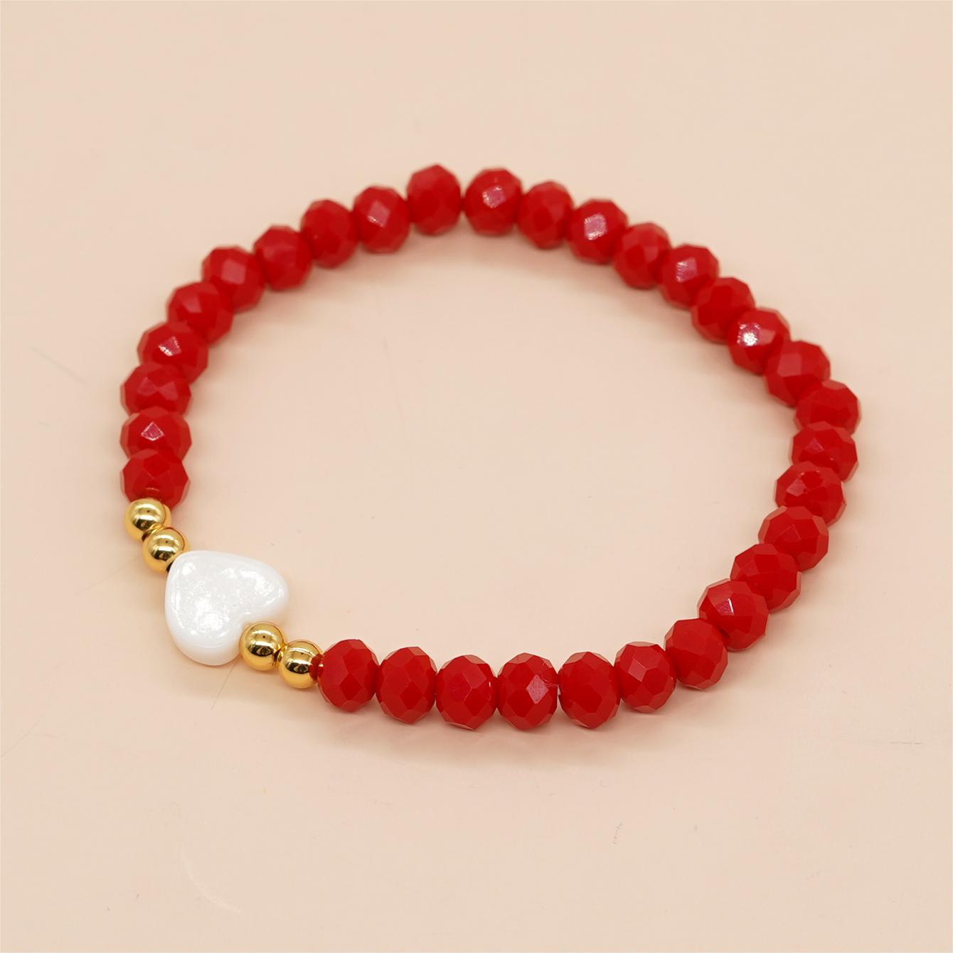 Simple Style Commute Flower Glass Copper Wholesale Bracelets