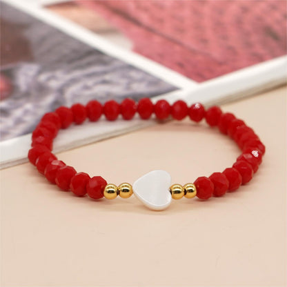 Simple Style Commute Flower Glass Copper Wholesale Bracelets