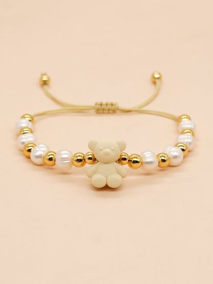 Simple Style Commute Flower Glass Copper Wholesale Bracelets