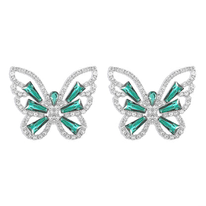 Elegant Glam Sweet Butterfly Alloy Inlay Rhinestones Women's Ear Studs