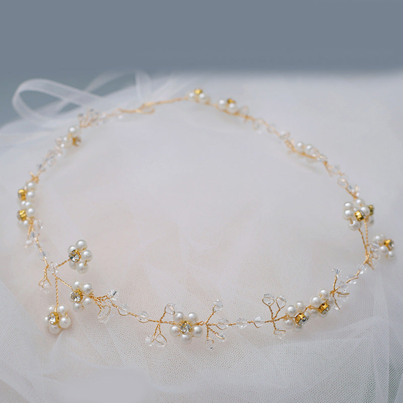 Elegant Flower Imitation Pearl Alloy Rhinestone Hair Band