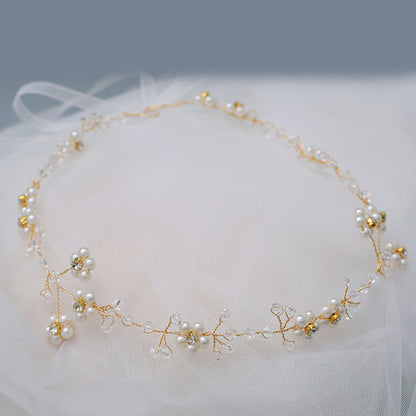 Elegant Flower Imitation Pearl Alloy Rhinestone Hair Band