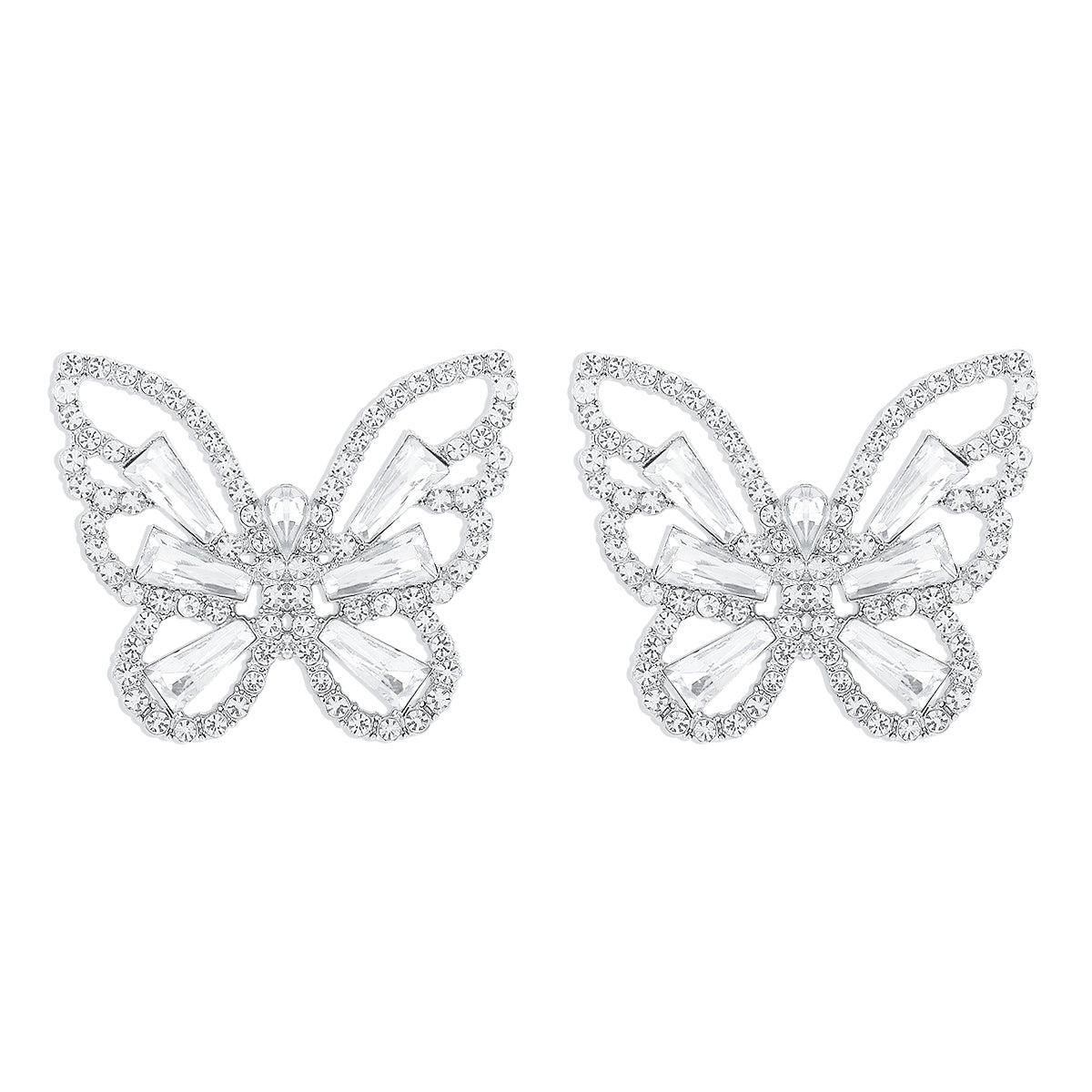 Elegant Glam Sweet Butterfly Alloy Inlay Rhinestones Women's Ear Studs