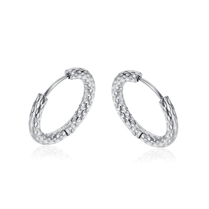 1 Pair Simple Style Classic Style Circle Patchwork Stainless Steel Hoop Earrings