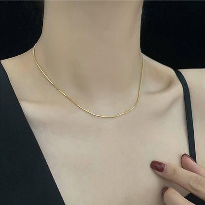 Simple Style Solid Color Titanium Steel Plating 18k Gold Plated Necklace