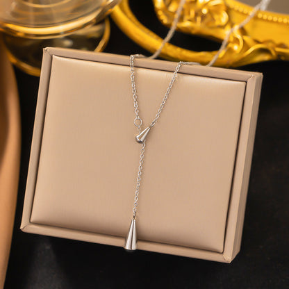 Simple Style Solid Color Titanium Steel Plating 18k Gold Plated Necklace Pendant