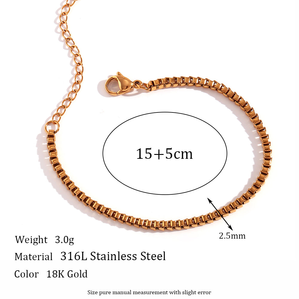 Simple Style Classic Style Oval Solid Color Stainless Steel Plating 18k Gold Plated Bracelets