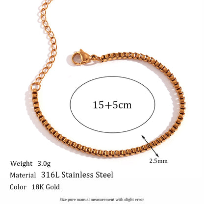 Simple Style Classic Style Oval Solid Color Stainless Steel Plating 18k Gold Plated Bracelets