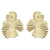 1 Pair Chinoiserie Vintage Style Artistic Lotus Leaf Polishing Plating Stainless Steel Gold Plated Ear Studs