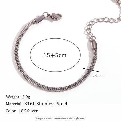 Simple Style Classic Style Oval Stainless Steel Bracelets