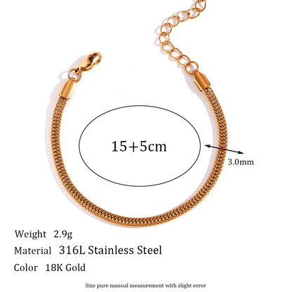 Simple Style Classic Style Oval Solid Color Stainless Steel Plating 18k Gold Plated Bracelets