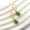 1 Pair Elegant Water Droplets Enamel Inlay Stainless Steel Zircon Gold Plated Drop Earrings