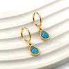 1 Pair Elegant Water Droplets Enamel Inlay Stainless Steel Zircon Gold Plated Drop Earrings