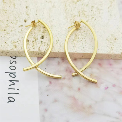 1 Pair Elegant Lady Fish Plating Stainless Steel Earrings