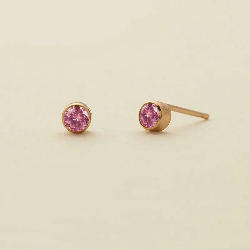 1 Pair Simple Style Geometric Plating Inlay Copper Zircon 18k Gold Plated Ear Studs