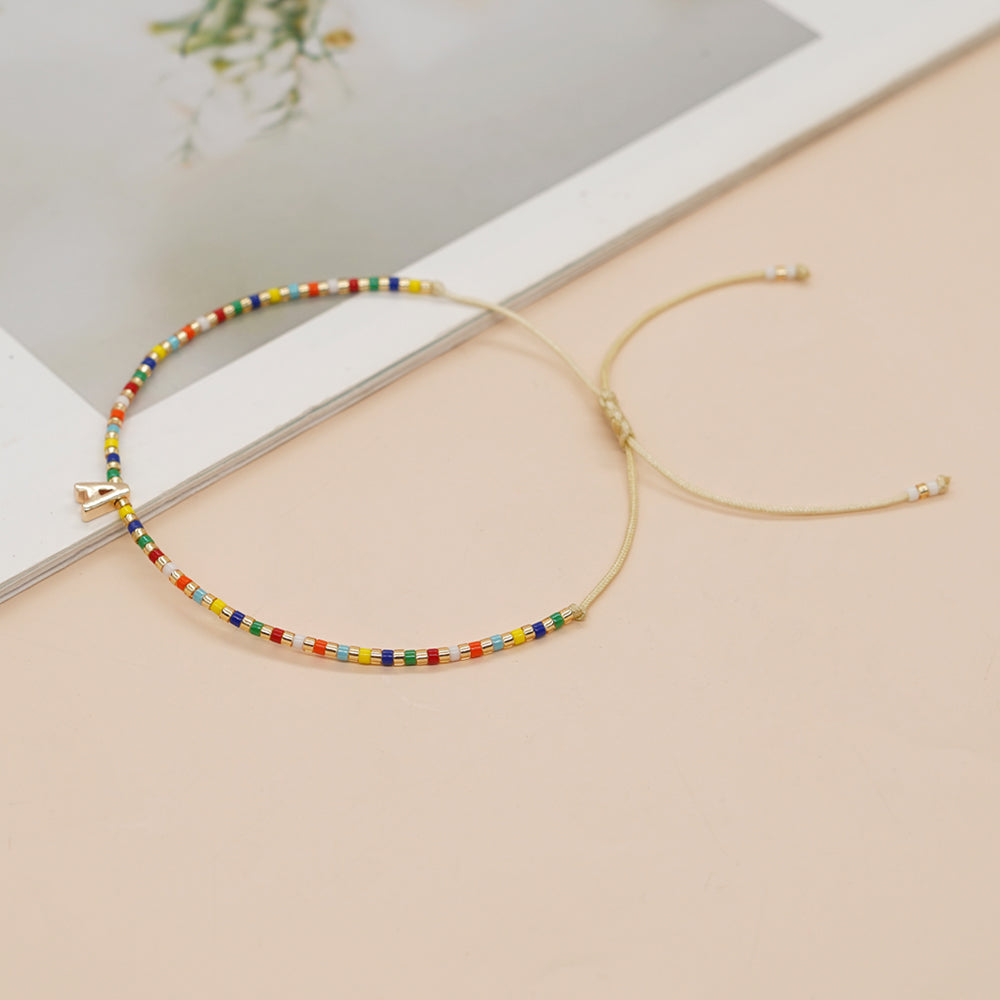 Simple Style Letter Alloy Glass Wholesale Bracelets