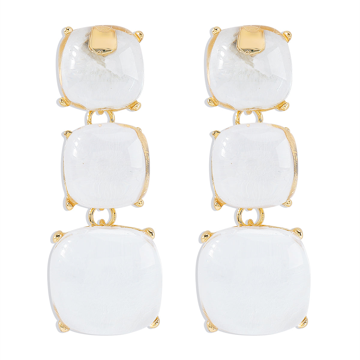 Elegant Glam Square Alloy Inlay Rhinestones Women's Drop Earrings