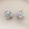 1 Pair Lady Geometric Flower Plating Inlay Copper Artificial Rhinestones Artificial Pearls Ear Studs