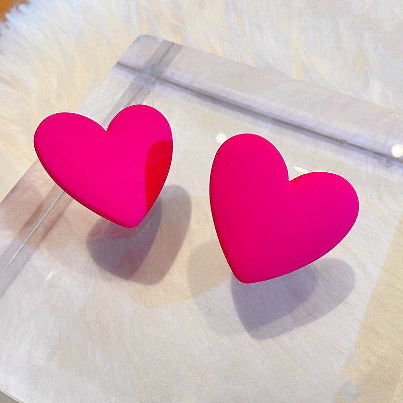 Ig Style Modern Style Heart Shape Plastic Resin Stoving Varnish Women's Ear Studs