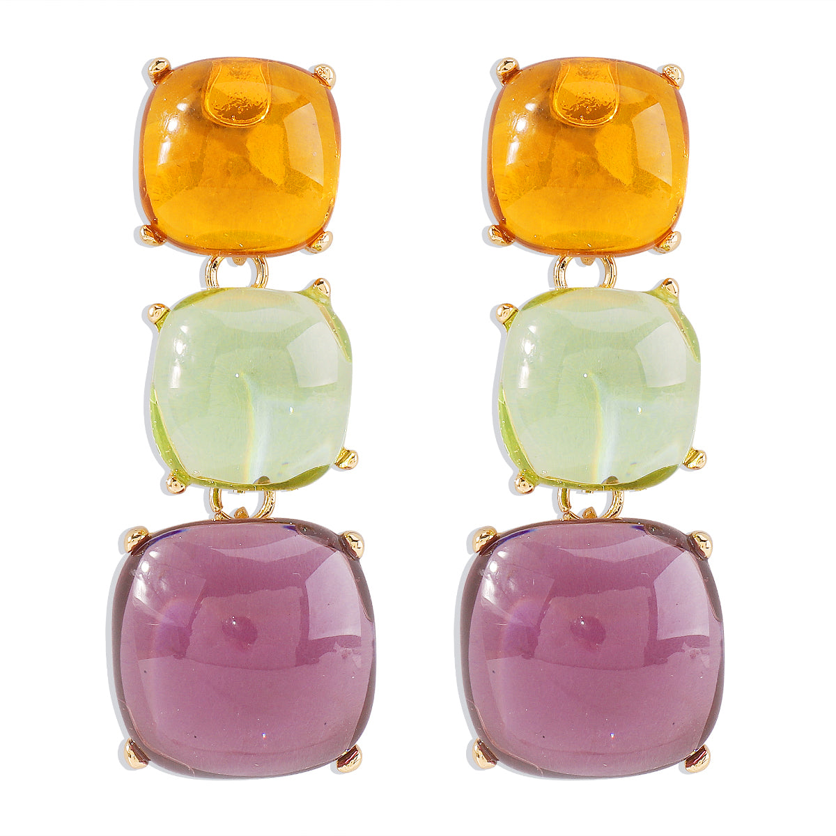 Elegant Glam Square Alloy Inlay Rhinestones Women's Drop Earrings