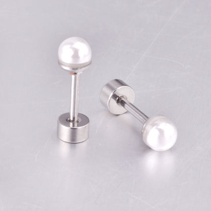 1 Pair Simple Style Geometric Inlay Stainless Steel Artificial Pearls Ear Studs