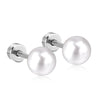 1 Pair Simple Style Geometric Inlay Stainless Steel Artificial Pearls Ear Studs