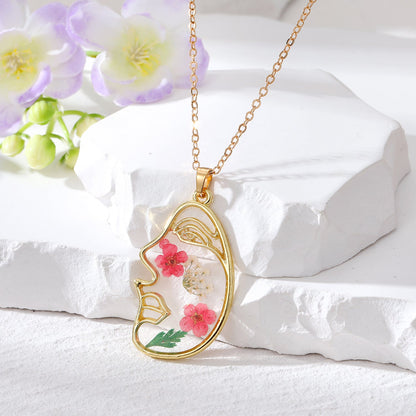 Casual Cute Simple Style Round Alloy Resin Patchwork Women's Pendant Necklace