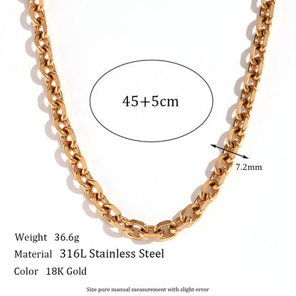 Simple Style Classic Style Solid Color Stainless Steel Plating 18k Gold Plated Necklace