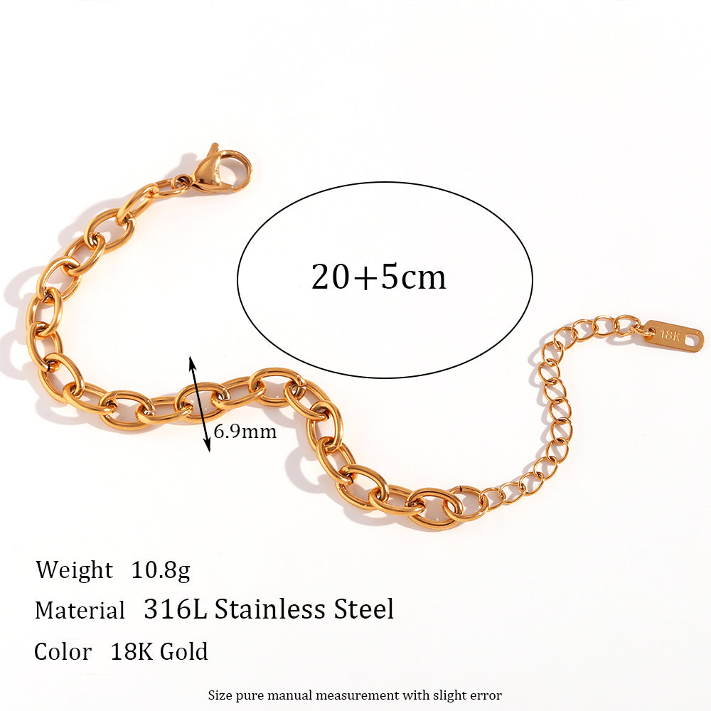 Simple Style Classic Style Solid Color 18k Gold Plated Stainless Steel Wholesale Anklet