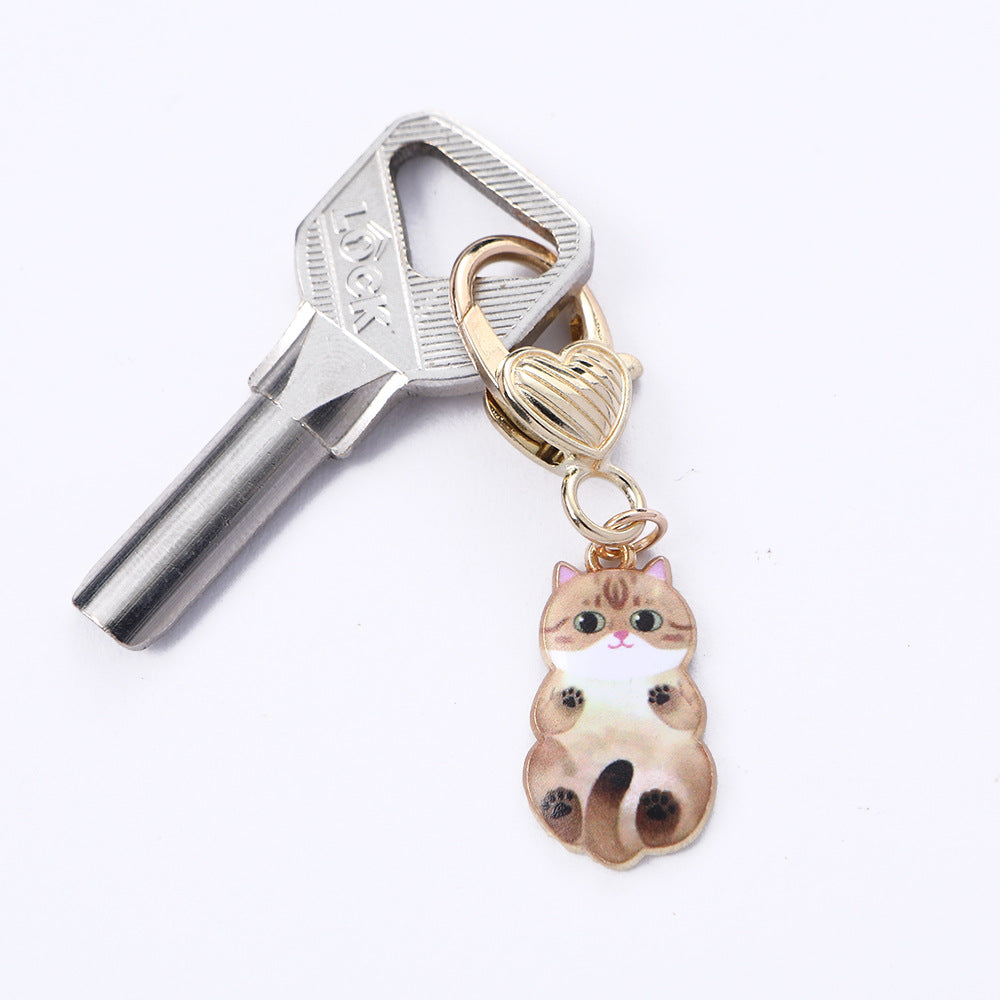 Simple Style Cat Zinc Alloy Women'S Keychain