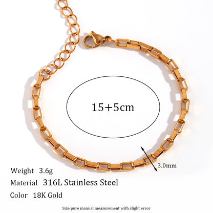 Simple Style Classic Style Oval Solid Color Stainless Steel Plating 18k Gold Plated Bracelets