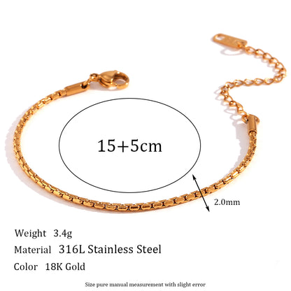 Simple Style Classic Style Oval Solid Color Stainless Steel Plating 18k Gold Plated Bracelets