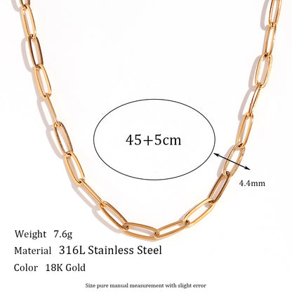 Basic Simple Style Classic Style Solid Color Stainless Steel Plating 18k Gold Plated Necklace