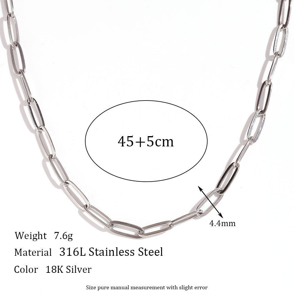 Basic Simple Style Classic Style Solid Color Stainless Steel Plating 18k Gold Plated Necklace