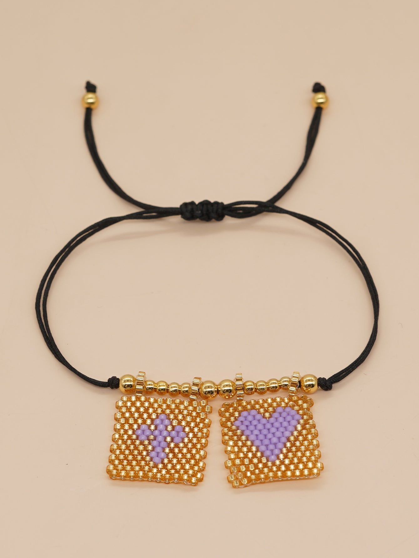 Novelty Heart Shape Eye Glass Braid Woven Belt Women's Bracelets