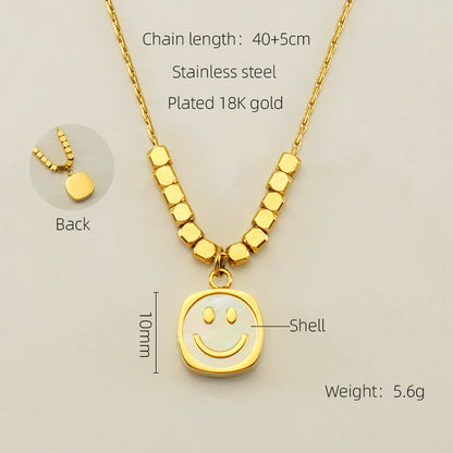 Cute Modern Style Rabbit Word Stainless Steel Plating Inlay Rhinestones 18k Gold Plated Pendant Necklace