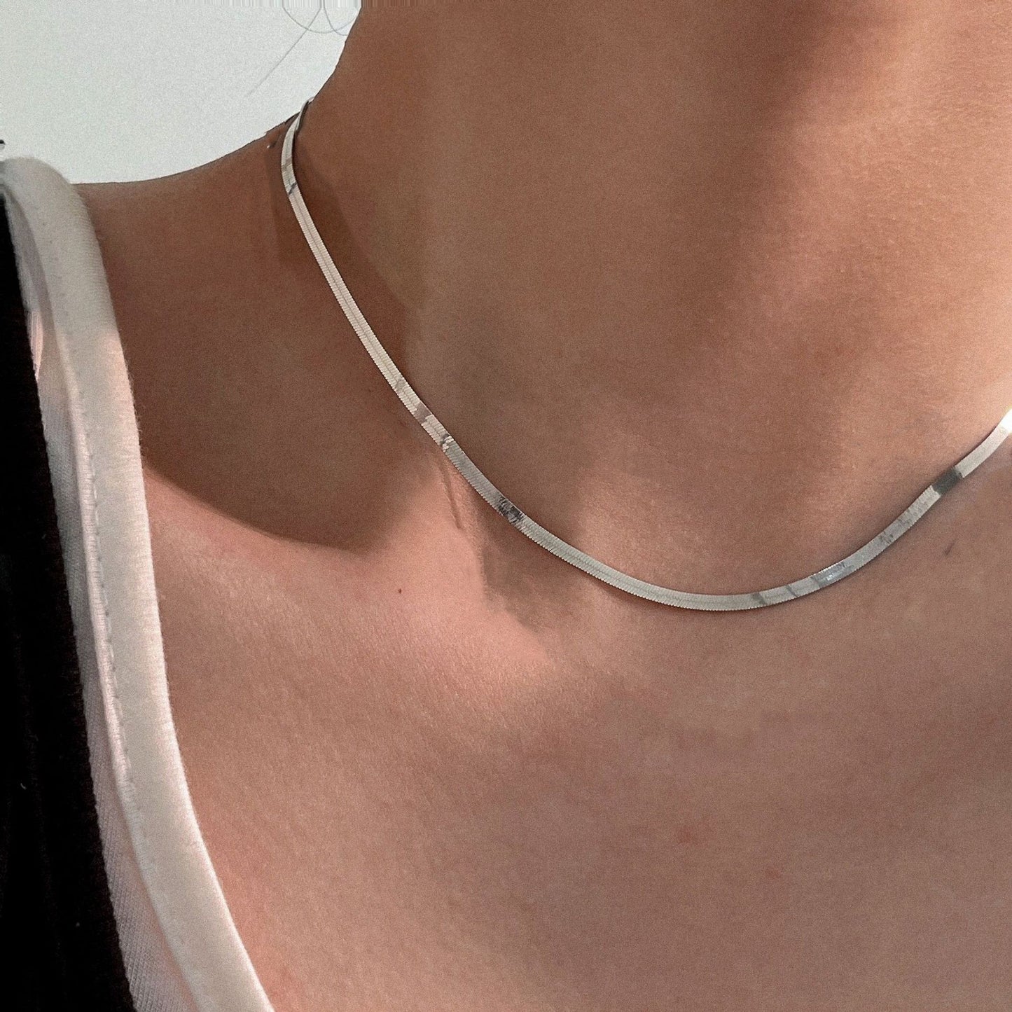 Casual Simple Style Solid Color Titanium Steel Necklace